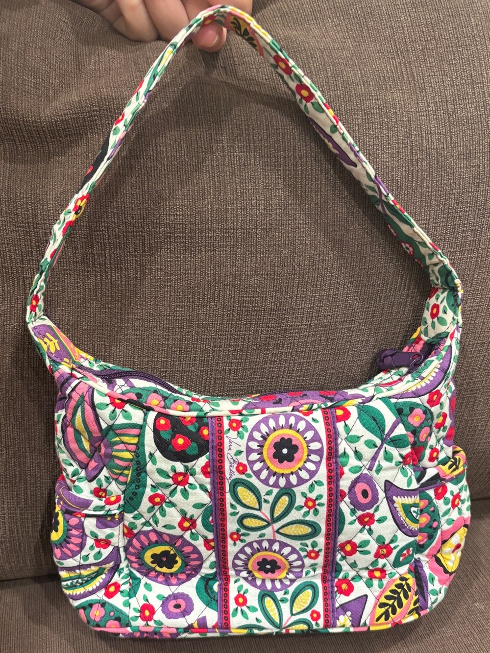 Vera Bradley Quilted Viva La Vera Mini Floral Paisley Colourful Shoulder Bag - Picture 2 of 7
